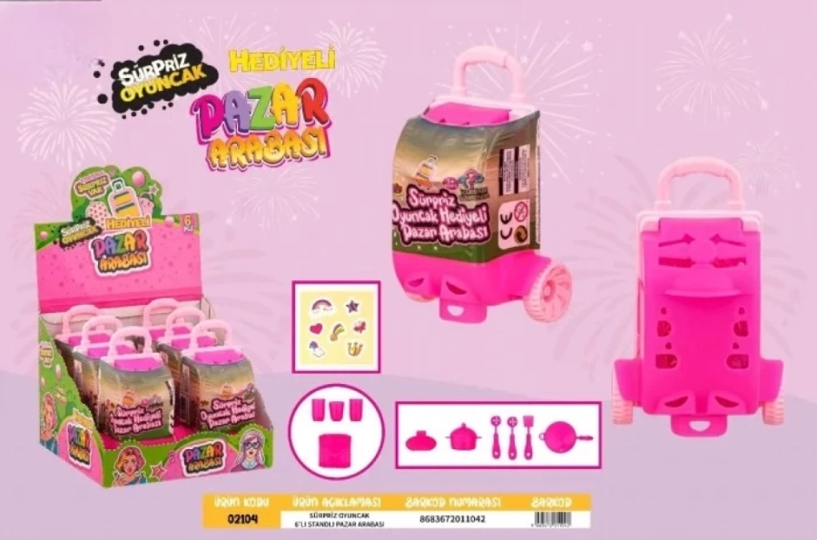 02104 6'LI SÜPRİZ HED.PAZAR ARABASI
