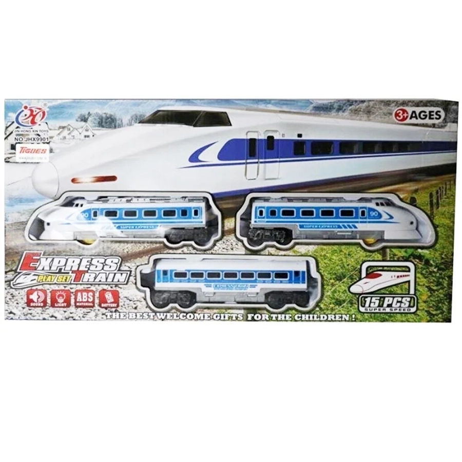 JHX9901 KUT.PİLLİ RAYLI TREN 15 PCS