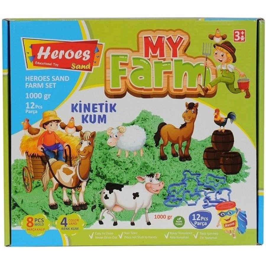 KUM-046 1000 GR.KİNETİK KUM ÇİFTLİK HAYVAN KALIP SET